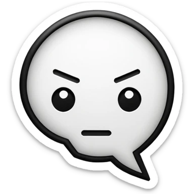 Thought speech bubble black and white minimalism cyber punk design sticker