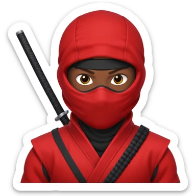 black skin ninja red clothes sticker