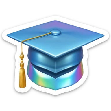 graduate cap hologram sticker