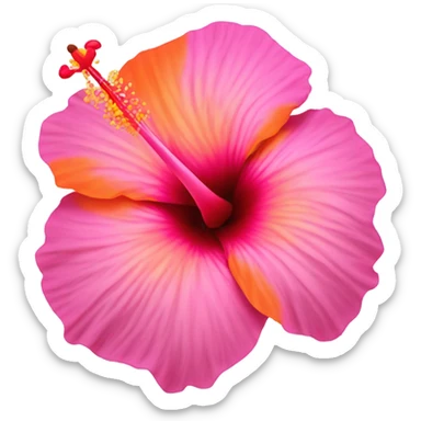pink and orange hibiscus flower sticker