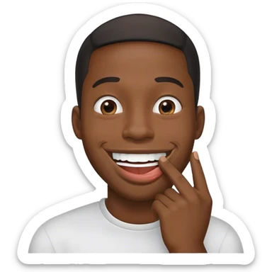 Covering mouth black guy laugh sticker