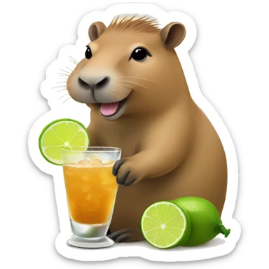 capybara with a margarita  sticker