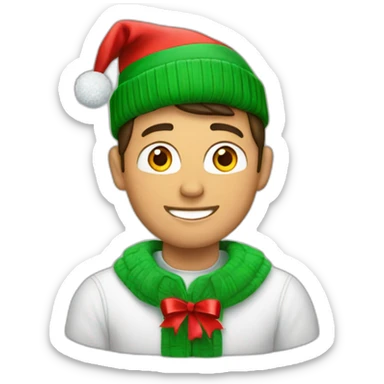 Un cristiano con un gorro de navidad sticker