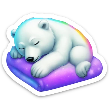 lisa frank sleeping polar bear full sticker