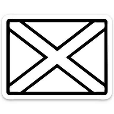 flag of the cross of Saint Andrew, white background with red saltire cross, iconic style, no text sticker