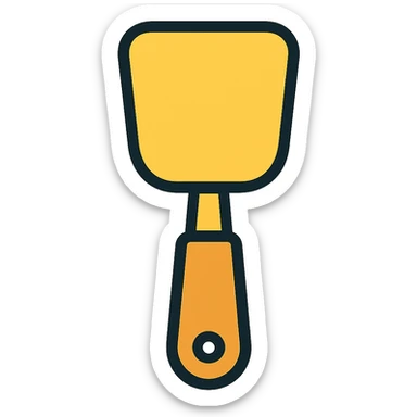 Change the image to a yellow silicone rubber spatula, keeping the color outline icon style, with no background. sticker