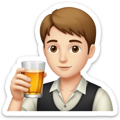 Person drinking alcohol sticker