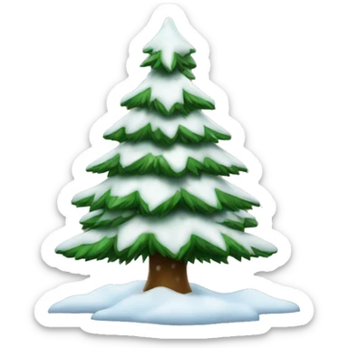 Christmas tree with snow  sticker