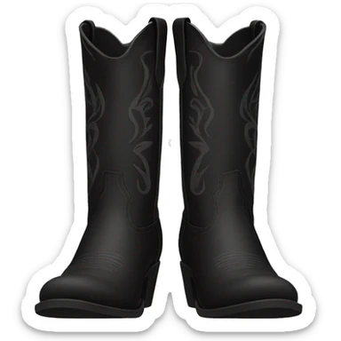 Black western boot sticker