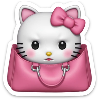 Hello Kitty Face with Bags Under Eyes sticker
