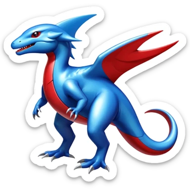 Shiny Glossy Oily Futuristic Latios-Gabite-Salandit-Helioptile-fusion (full body) sticker