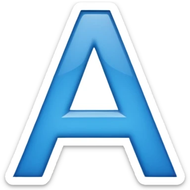 capital letter "A" printed in blue color square shape in center sticker