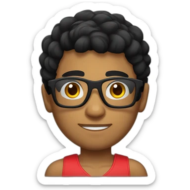 Boy Sri lankan MMA fighter with glases black hair sticker