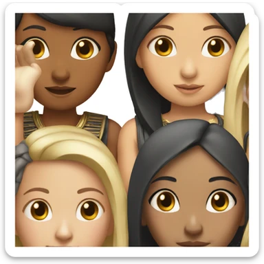 asian girl pushing egyptian girl sticker