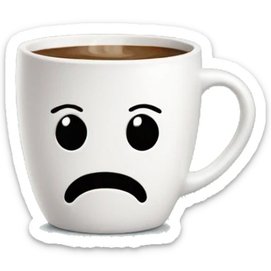 Hot coffee in a Big  mug without Face  sticker