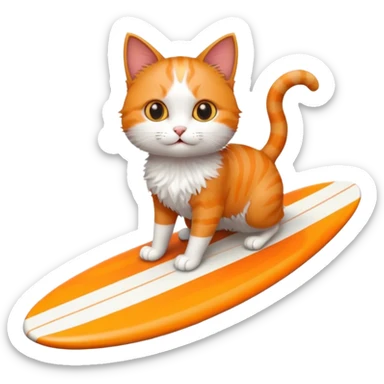 cat surfing sticker