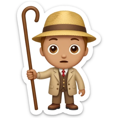 cartoon character with Resentment - bitter indignation at having been treated unfairly - waving cane sticker