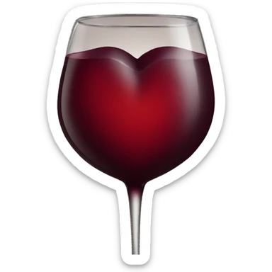 Red wine heart sticker