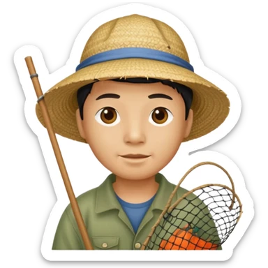 Chinese fisherman sticker