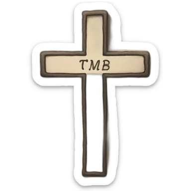 a cross is drawn on paper and names are written sticker