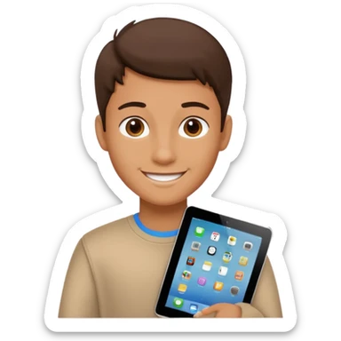ESTUDIANTE CON IPAD sticker