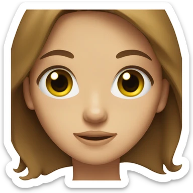 a girl with green eyes and long brown hair sticker