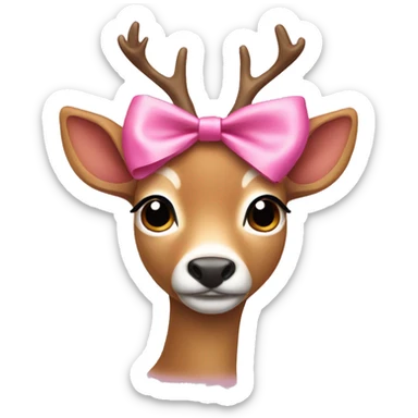 Doe wearing a pink bow sticker