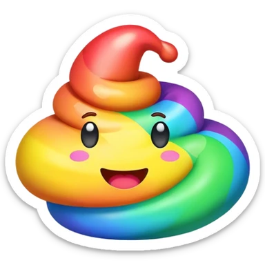 Rainbow poop color full  sticker