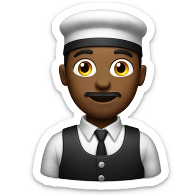 Homme noir serveur de fast food sticker