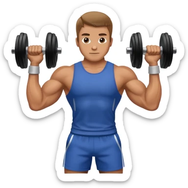 a man lifting dumbbell in gym  sticker