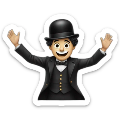 Charlie Chaplin with hands up sticker