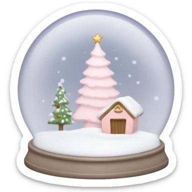 pale pink christmas snow globe sticker