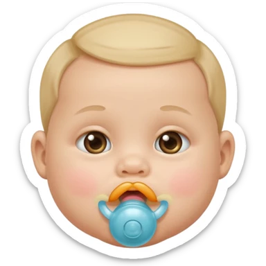 baby with pacifier in mouth sticker