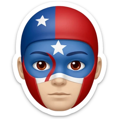 
American football face painting in blue (#00A3E0) and red (#F9423A)  sticker