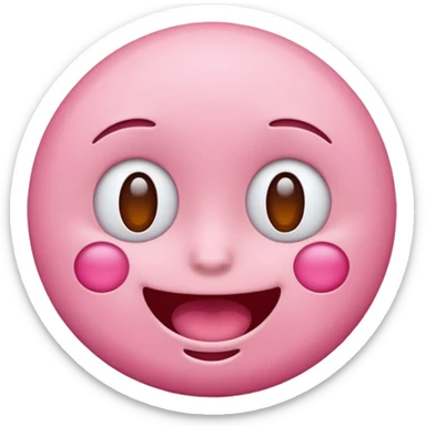 Pink emoji face sticker
