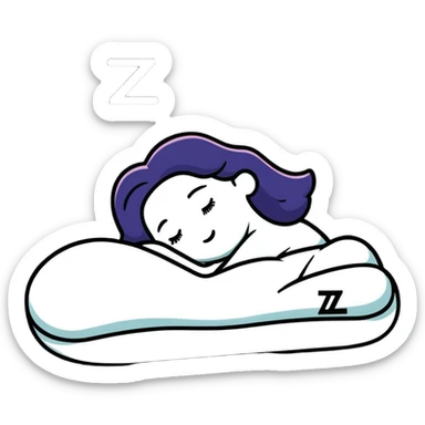 girl sleeping with Z symbols floating above her sticker