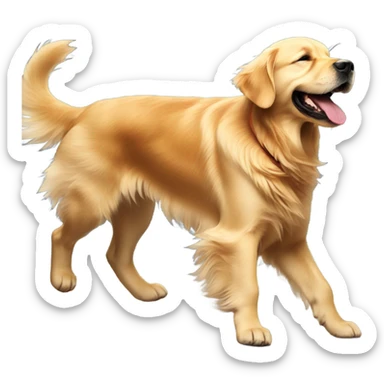 Golden retriever break dancing  sticker