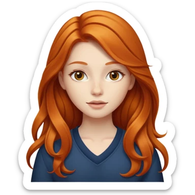 Beautiful girl with long ginger hair  sticker