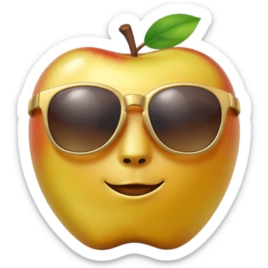 faceless golden apple with sunglasses sticker