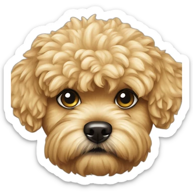 golden maltipoo angry sticker