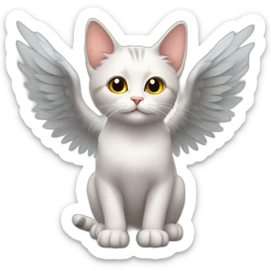 Cat with wings sticker