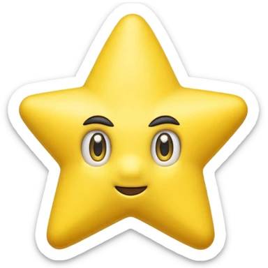 ESTRELLA DE SUPER MARIO SIN NARIZ Y SIN Boca nadams los ojos sticker