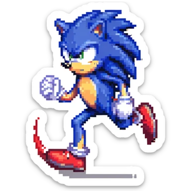 Sonic the Hedgehog sprinting with red trail sticker