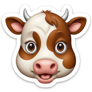Cow wink sticker