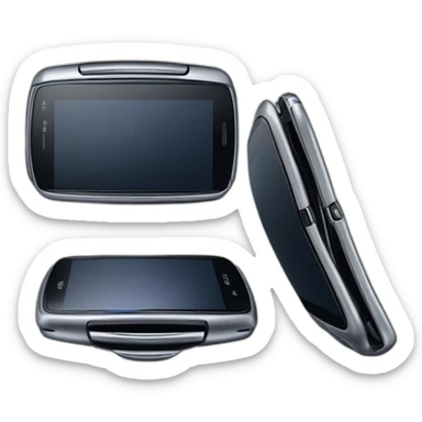 open Motorola Razr V3 mobile device with the iconic clamshell design sticker