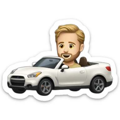 Ryan gosling driving a car sticker