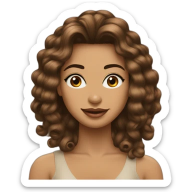 Quero carinha com cabelo liso marron chanel sticker