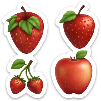 Apple and straberry sticker