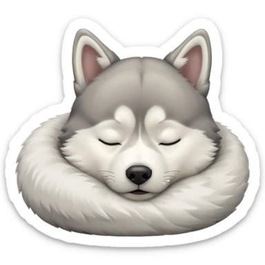 husky sleeping sticker