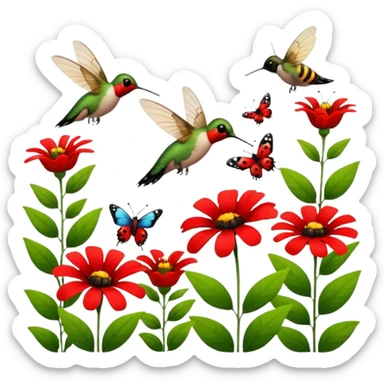 🎨Donde danzan las mariposas y los colibrís y entre las 💐flores y la 🏞️naturaleza las 🐝abejas bebiendo el néctar de las flores polinizando the 🐞ladybug rojo divino entre los jardines de pintorescos y majestuosos colores sticker